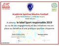 L’Académie : club « Sport responsable 2019 »