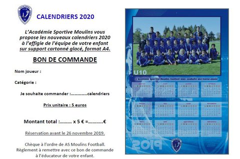 Opération Calendriers 2020
